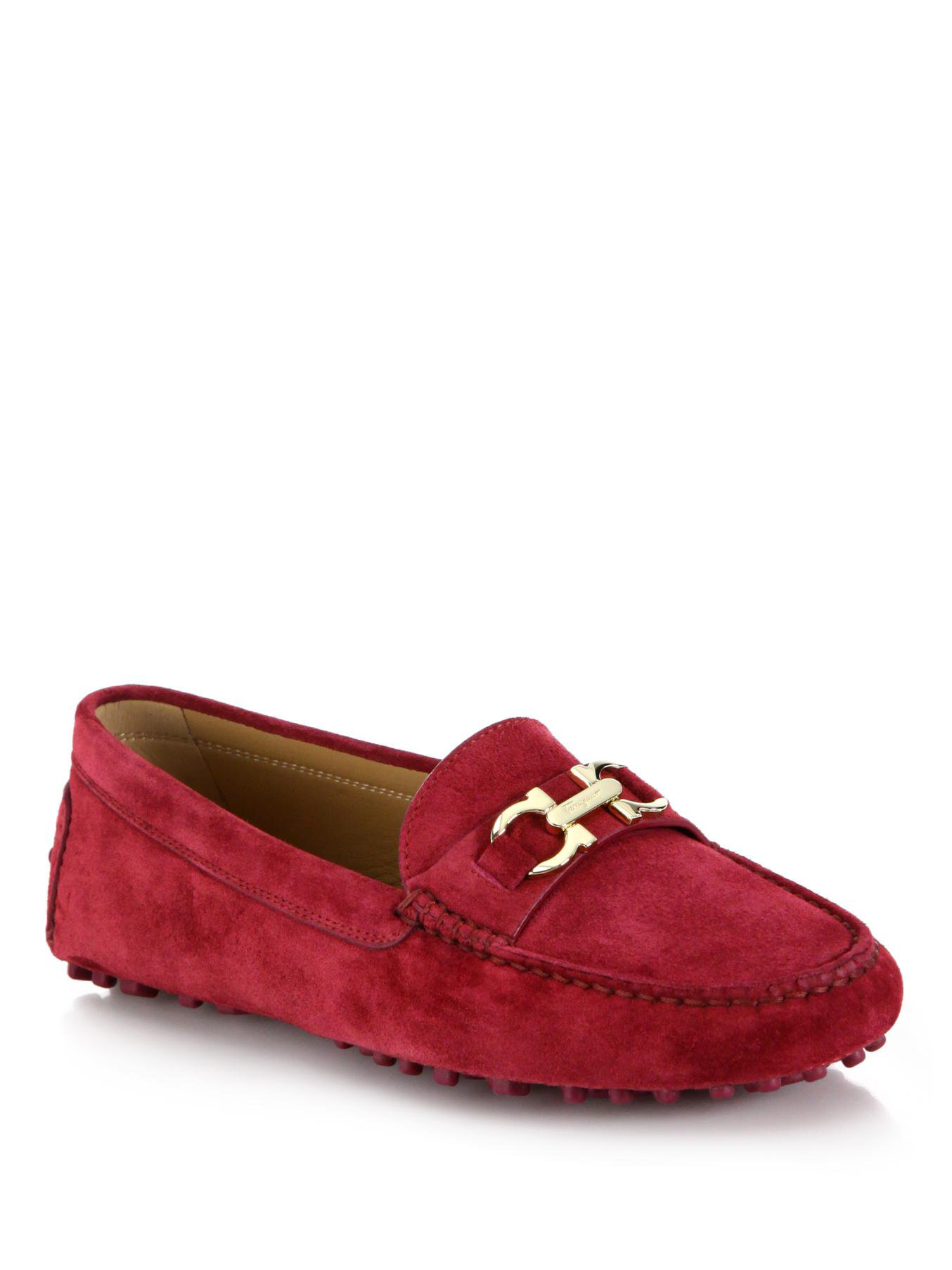 Lyst - Ferragamo Saba Suede Driving Shoes in Red
