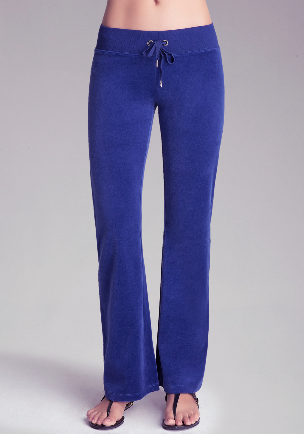 Lyst - Bebe Petite Solid Velour Pants in Blue