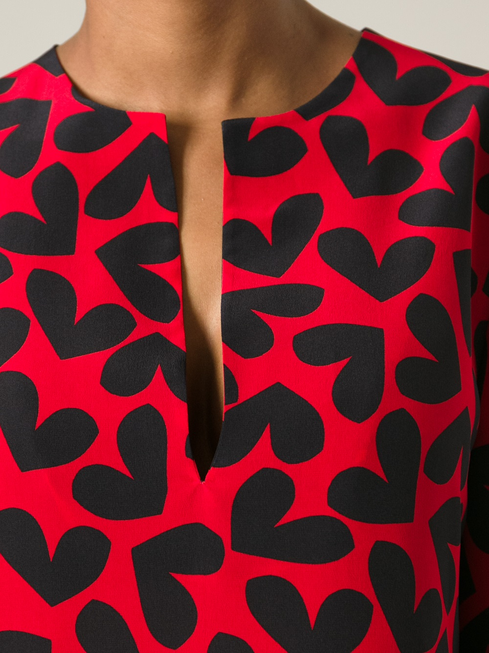 red love heart blouse