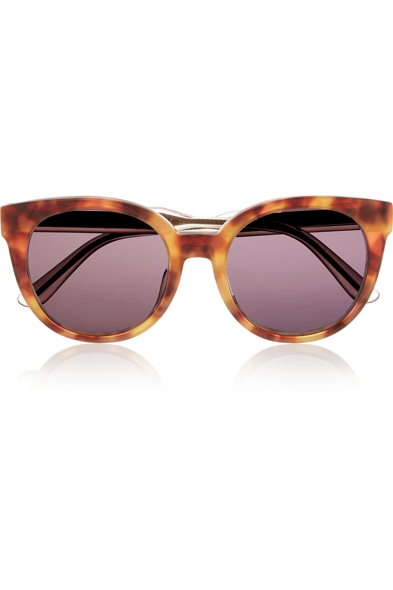 Lyst Bottega Veneta Cat Eye Acetate And Bronze Tone Sunglasses In Brown