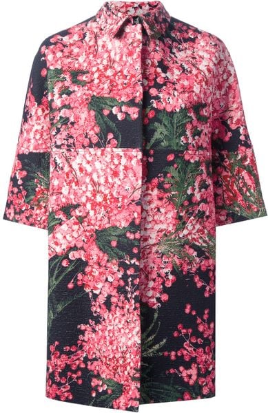 Antonio Marras Floral Print Coat in Floral (pink & purple) | Lyst