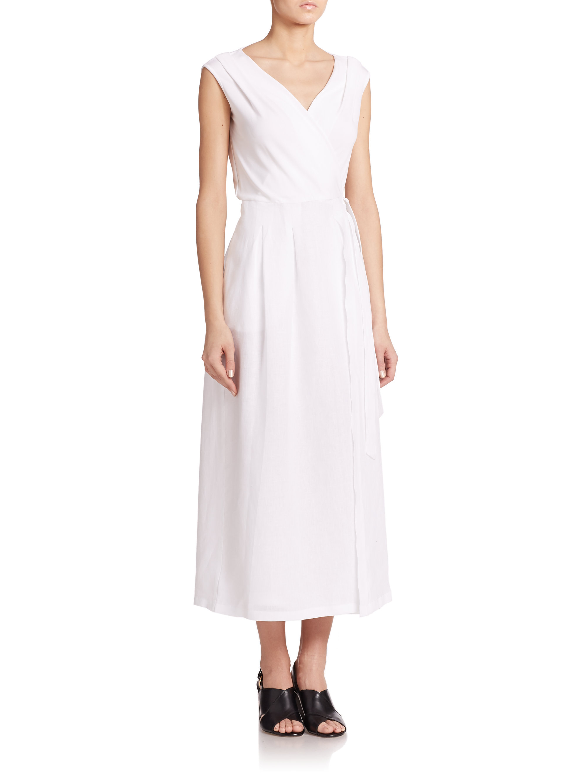 Lyst - Max Mara Corsaro Wrap Dress in White