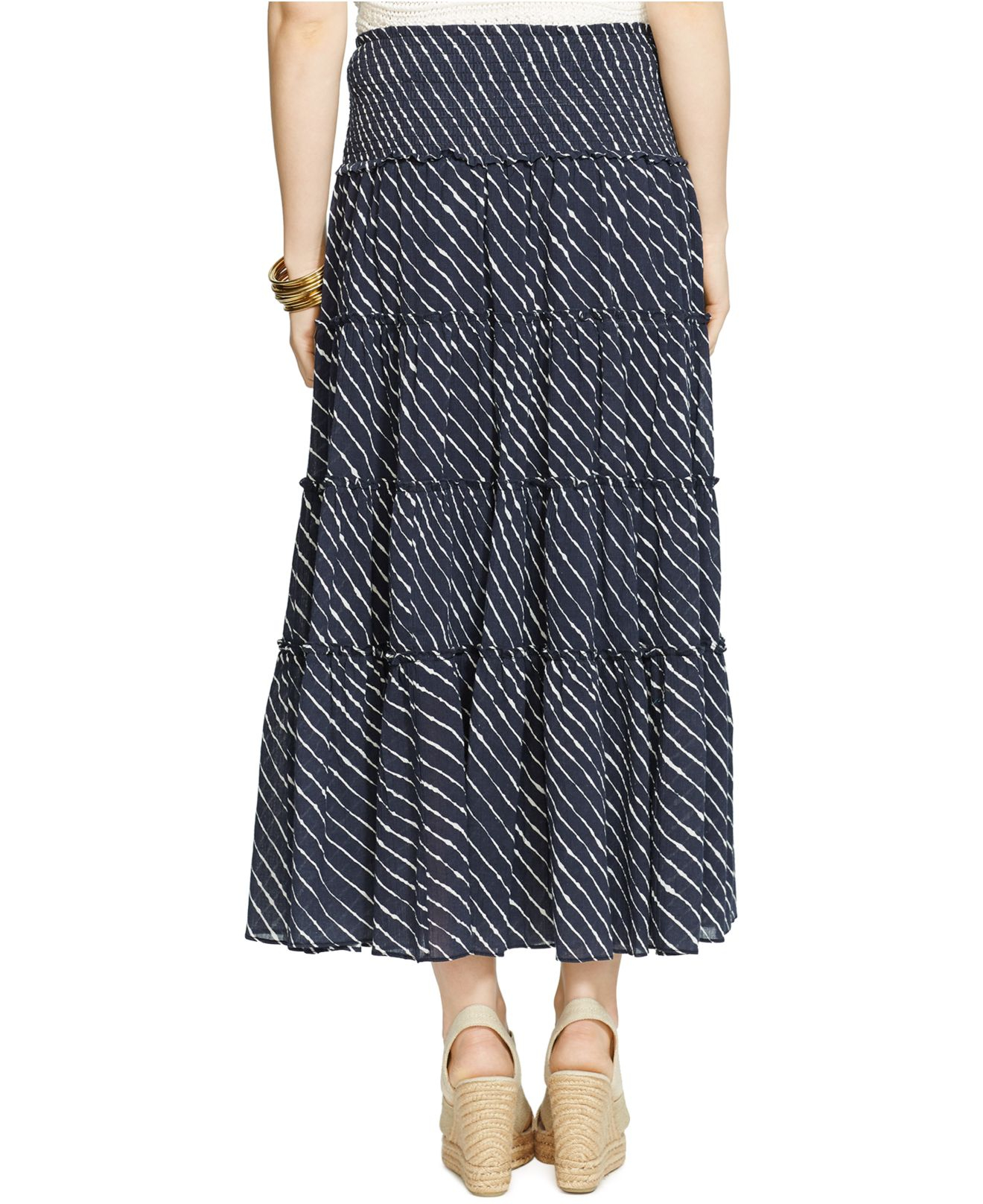 Lauren by ralph lauren Tiered Striped Skirt in Blue | Lyst