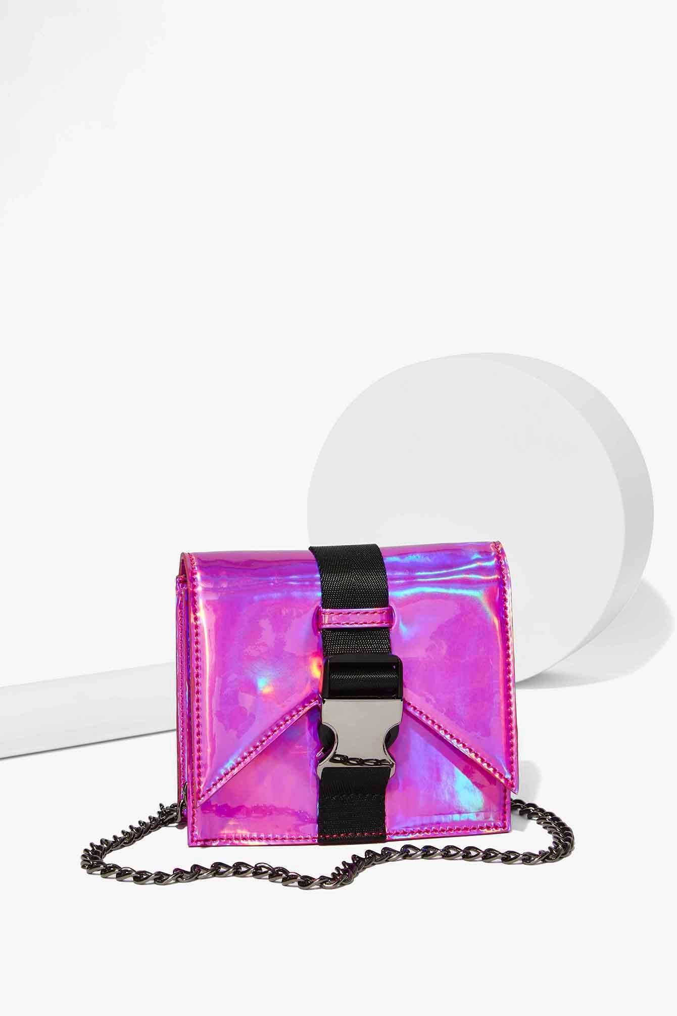 Lyst Nila Anthony Safety First Holographic Crossbody Bag In Pink Gallery