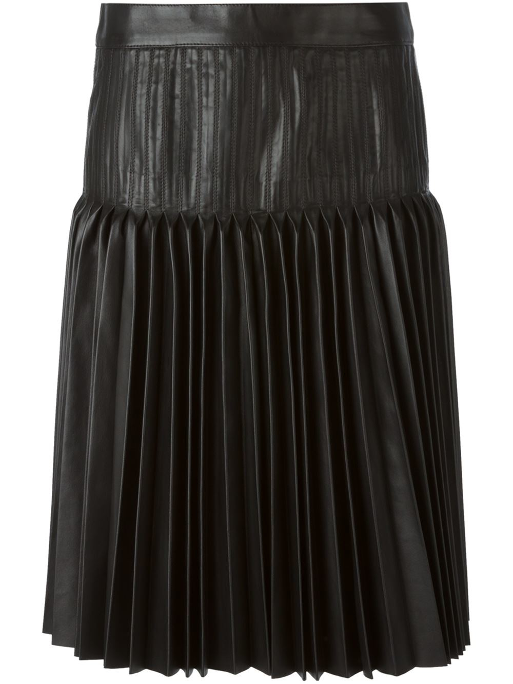 Givenchy Pleated Leather Skirt In Black Lyst 1948