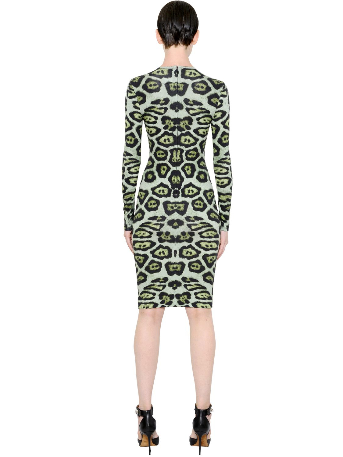 givenchy green jaguar printed jersey dress product 1 010329479 normal