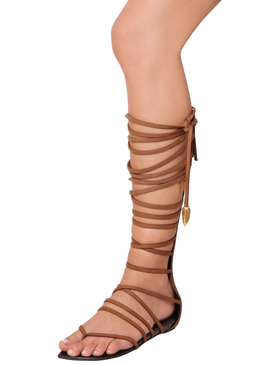 Lyst - Giuseppe Zanotti Lace-Up Leather Gladiator Sandals in Brown