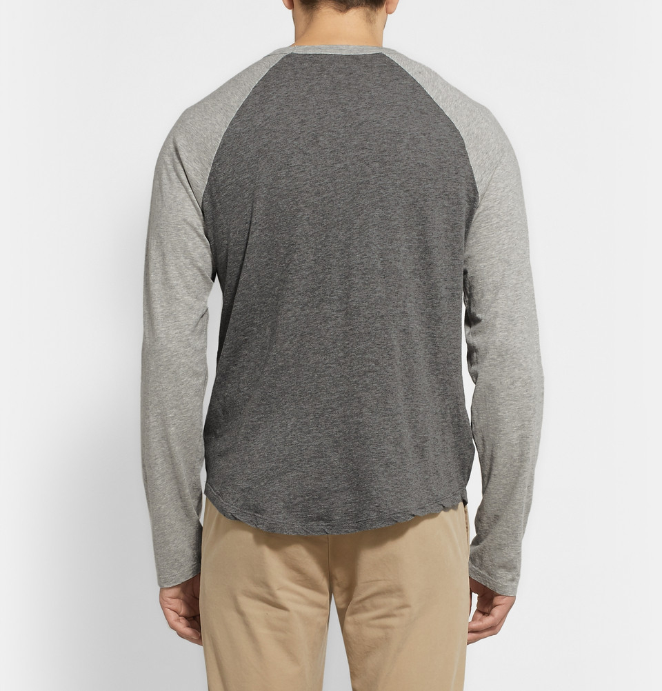 Download James perse Marled Cotton-Jersey Long-Sleeved Raglan T ...