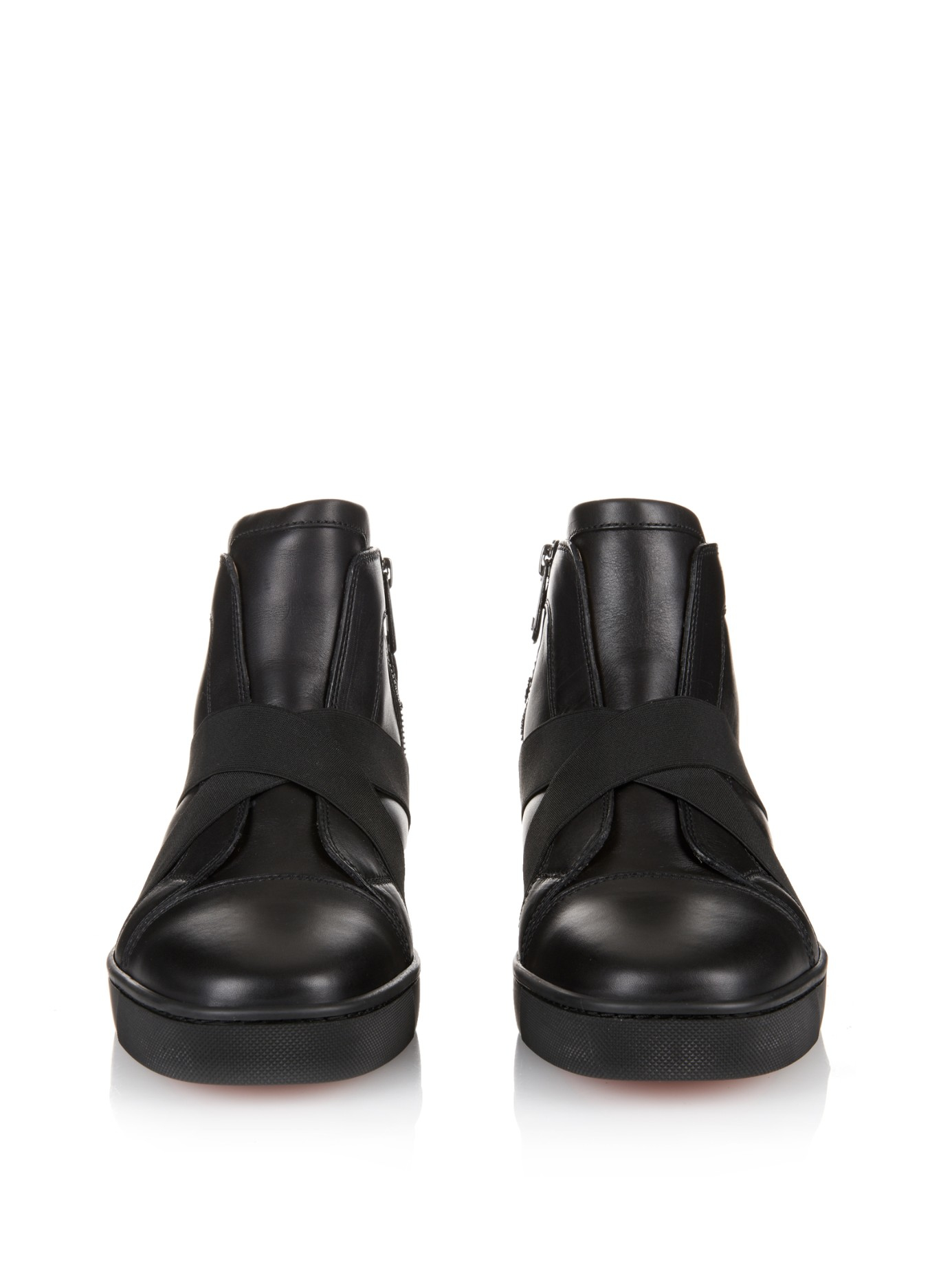 Christian louboutin Sneak Leather High-top Sneakers in Black for ...  