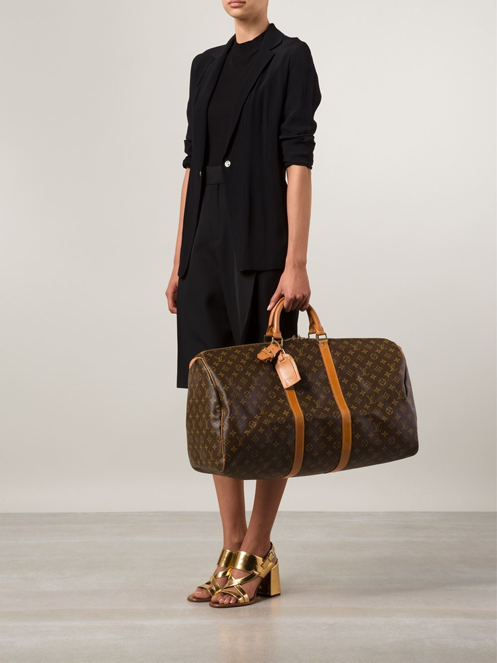 Louis vuitton 'keepall 55' Travel Bag in Brown | Lyst