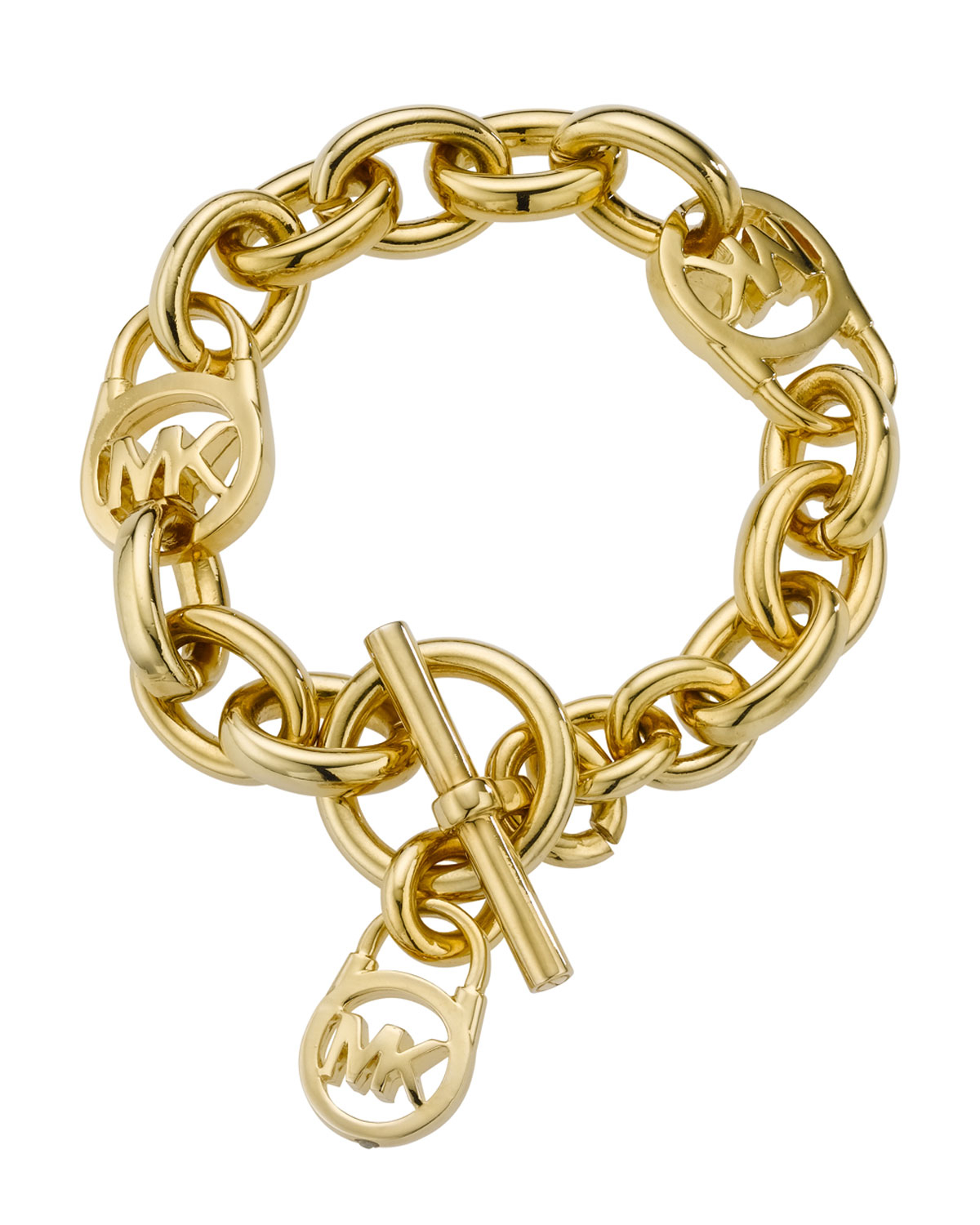 Lyst - Michael Kors Logo-lock Charm Bracelet in Metallic
