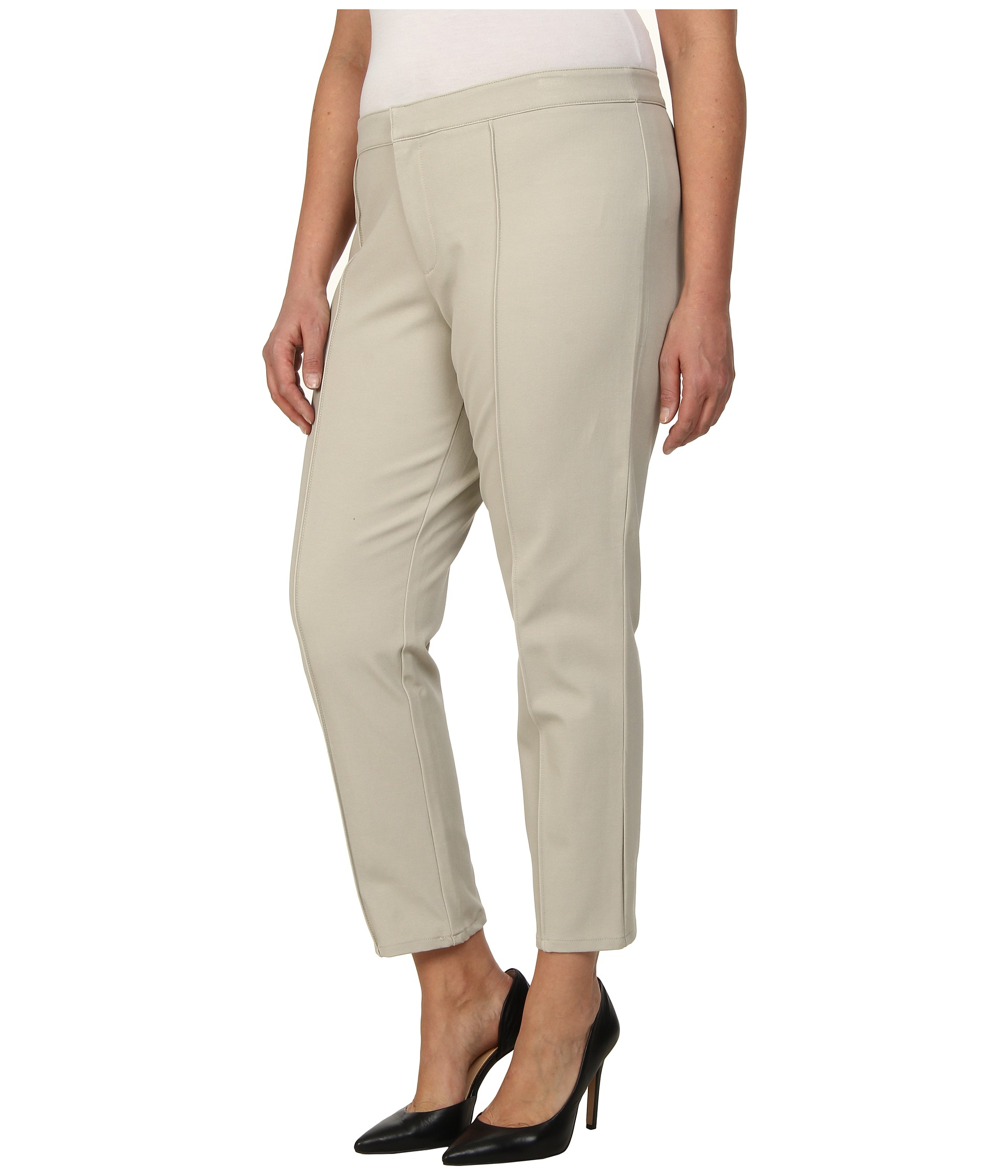 Dkny Plus Size Bi-Stretch Skinny Ankle Pintuck Pants in Gray (Overcast ...