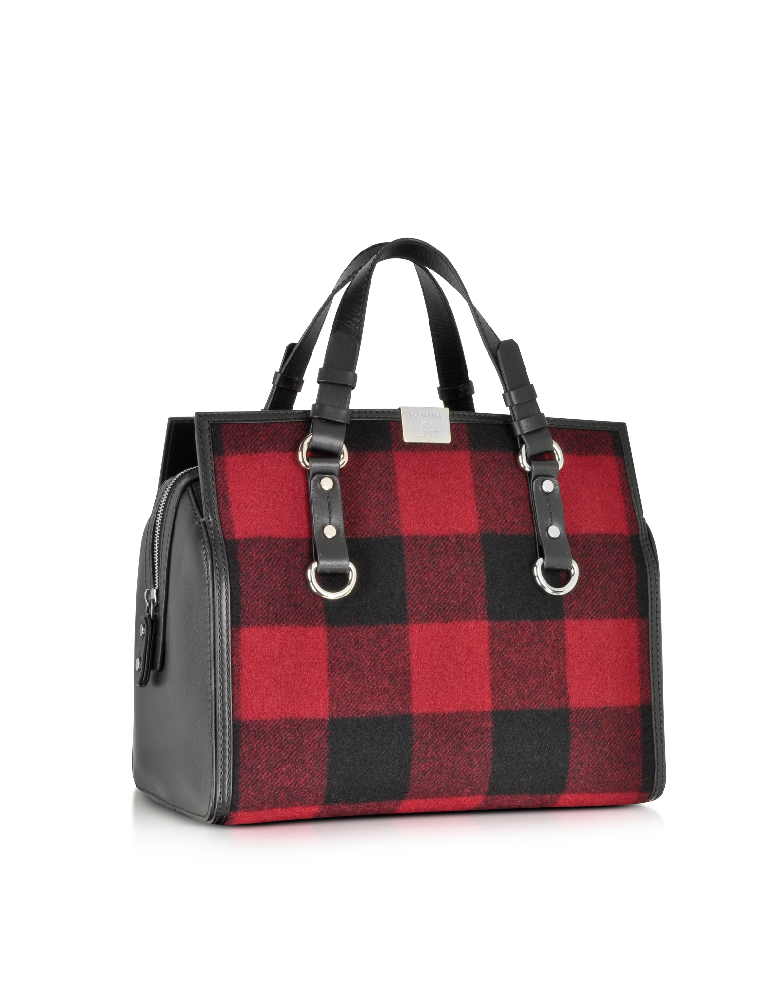 Lyst Dsquared² Quebec Black And Red Plaid Handbag In Gallery