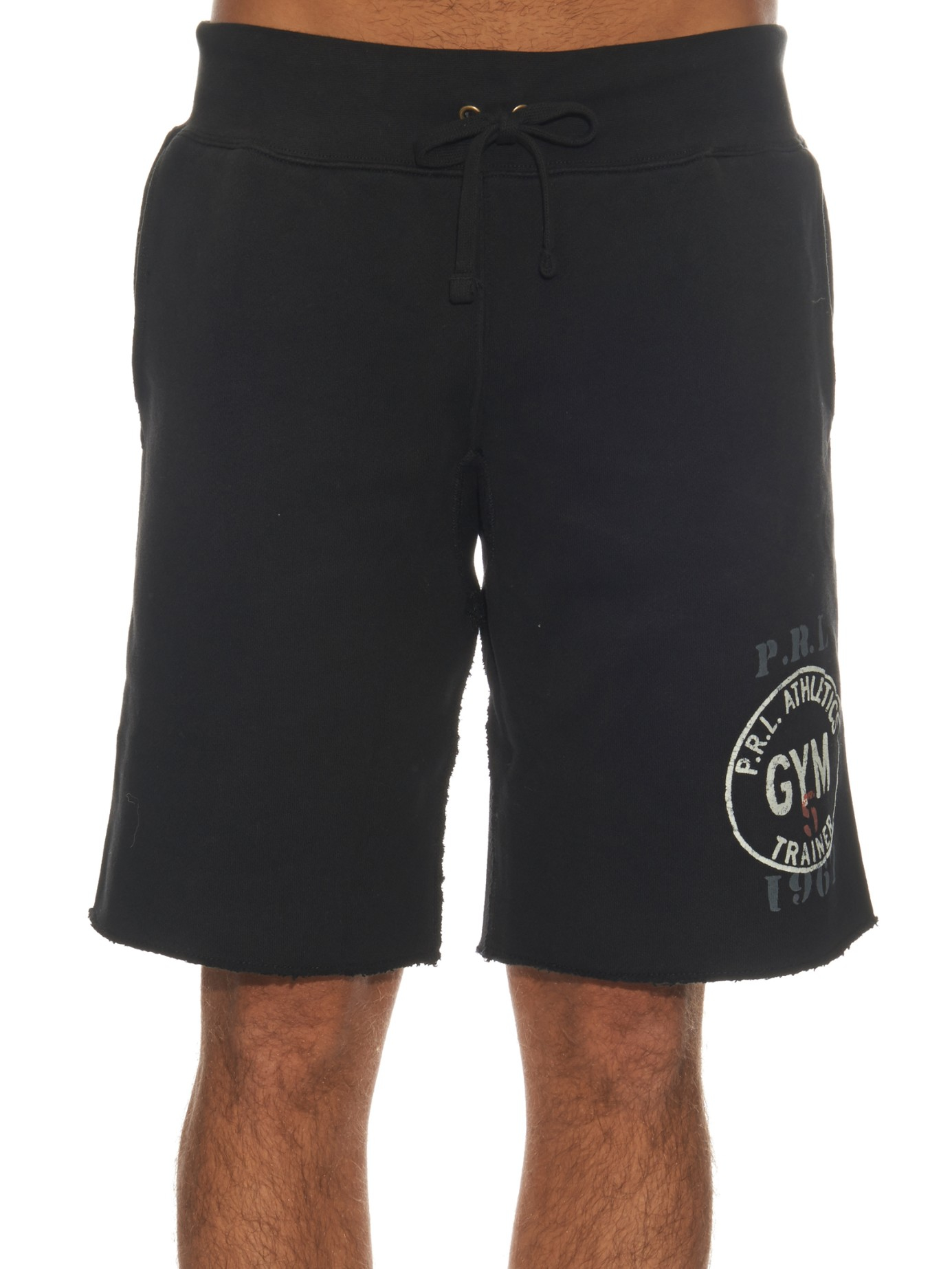 Lyst - Polo Ralph Lauren Varsity Cotton-blend Jersey Shorts in Black ...