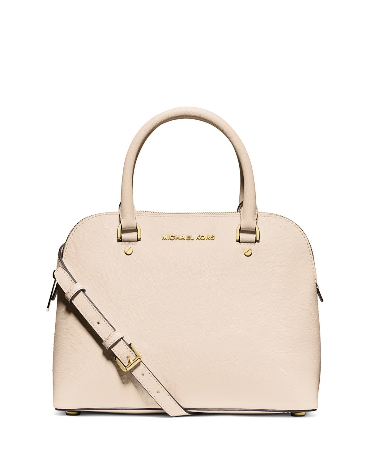 Lyst Michael Kors Cindy Medium Leather Satchel Bag In Pink Gallery