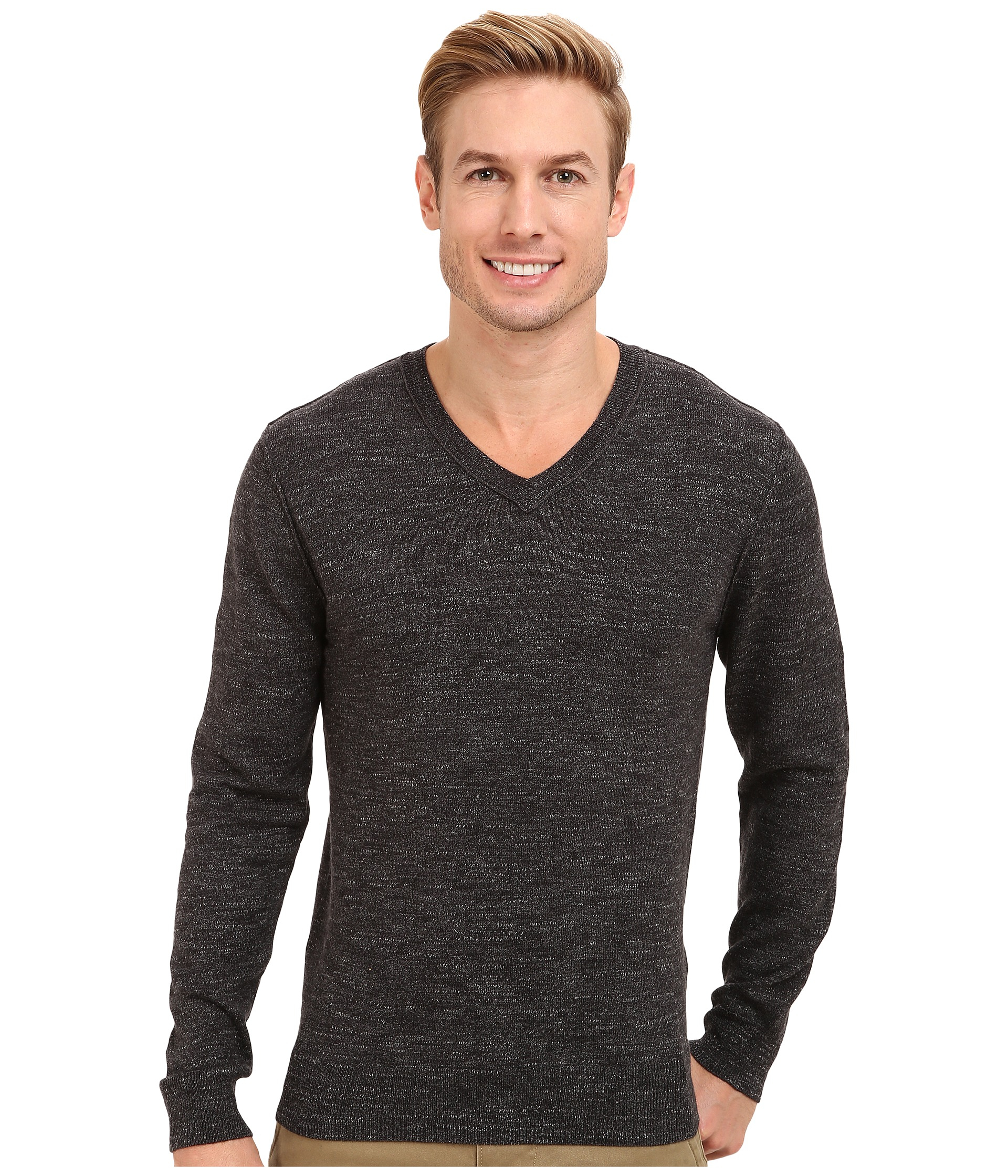 Lucky brand V-Neck Sweater in Gray for Men | Lyst