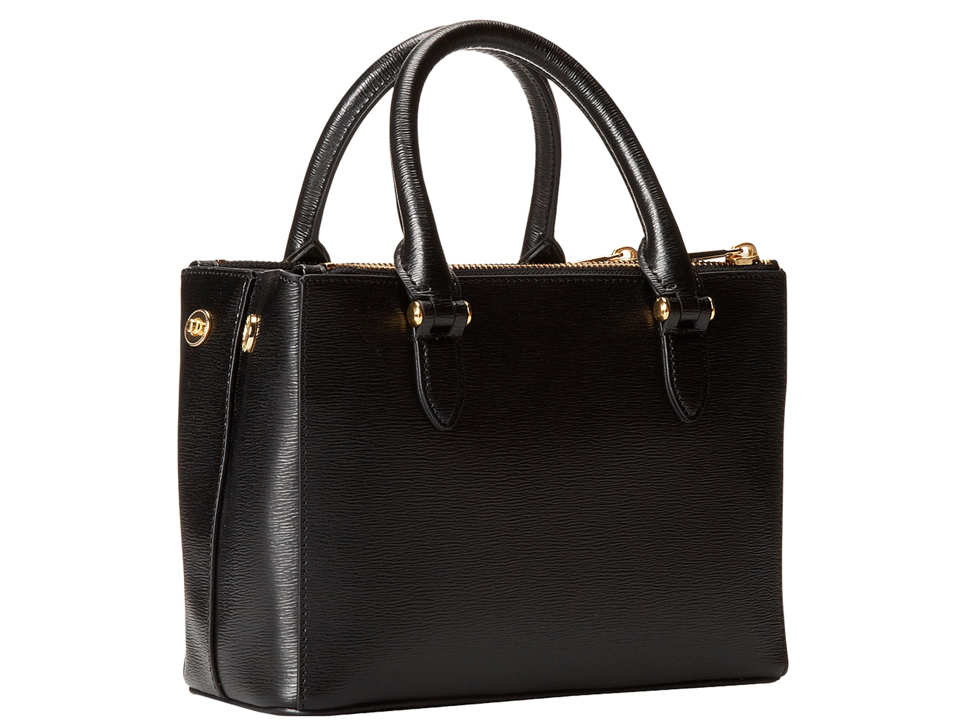 Lyst Lauren By Ralph Lauren Newbury Mini Double Zip Satchel in Black