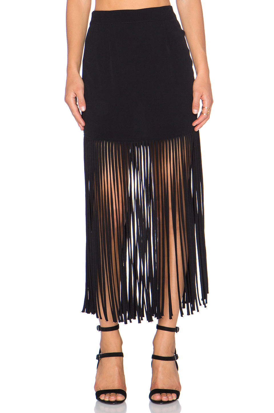 Black Fringe Skirt 34