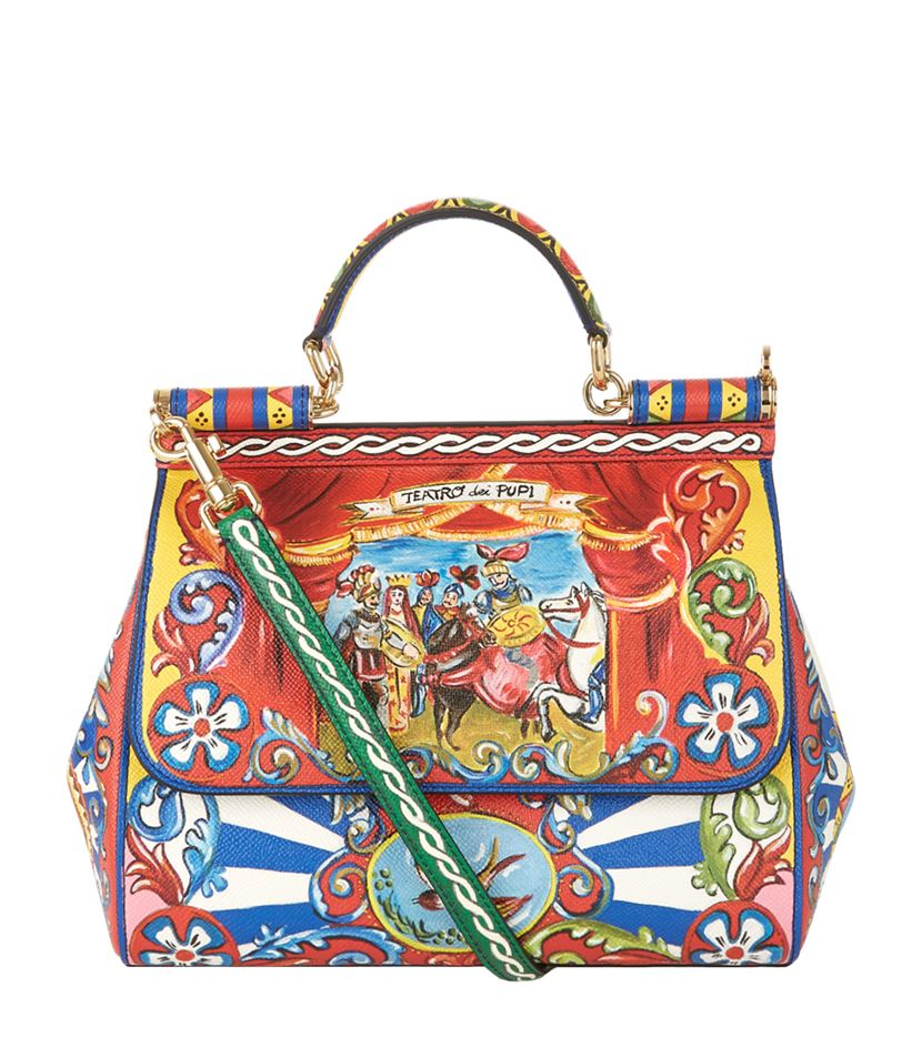 Lyst - Dolce & Gabbana Carretto Print Medium Sicily Top Handle Bag
