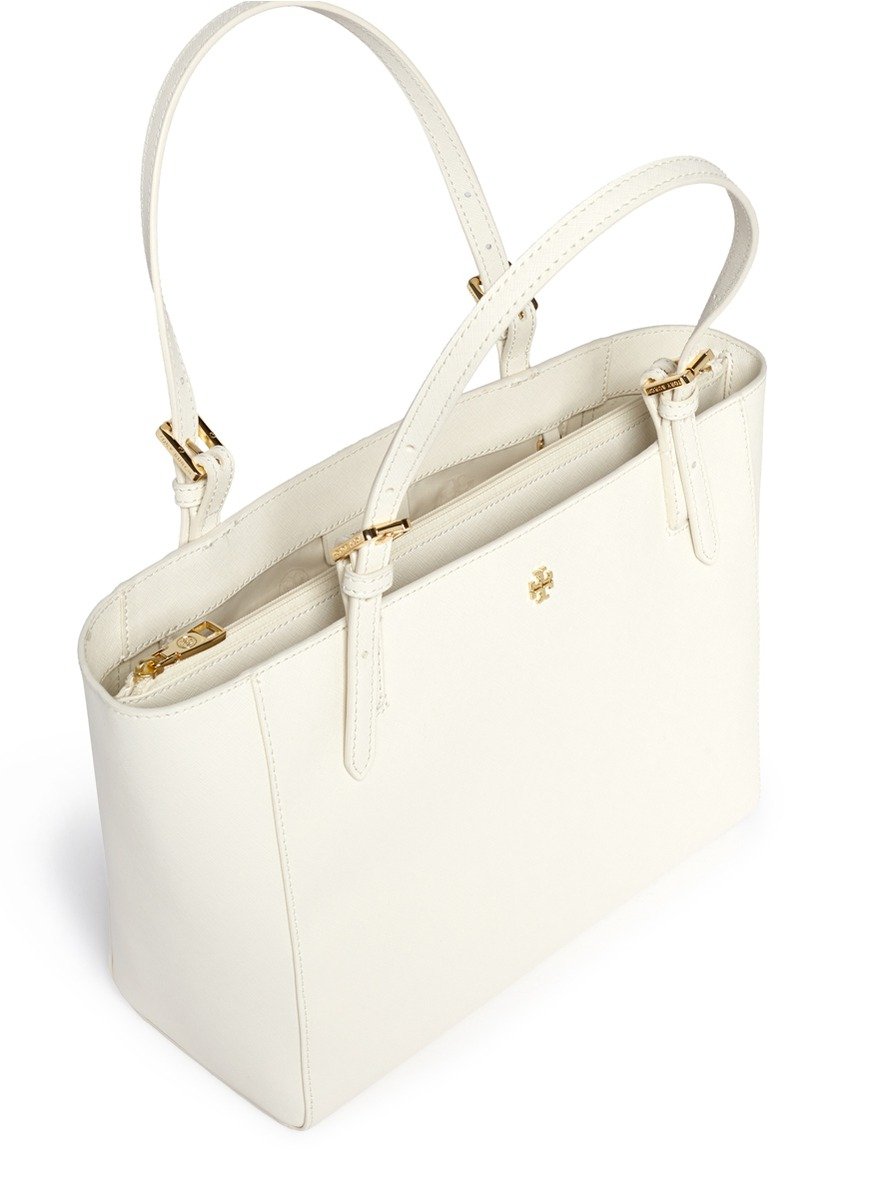 Lyst - Tory Burch &#39;York&#39; Small Leather Buckle Tote in White