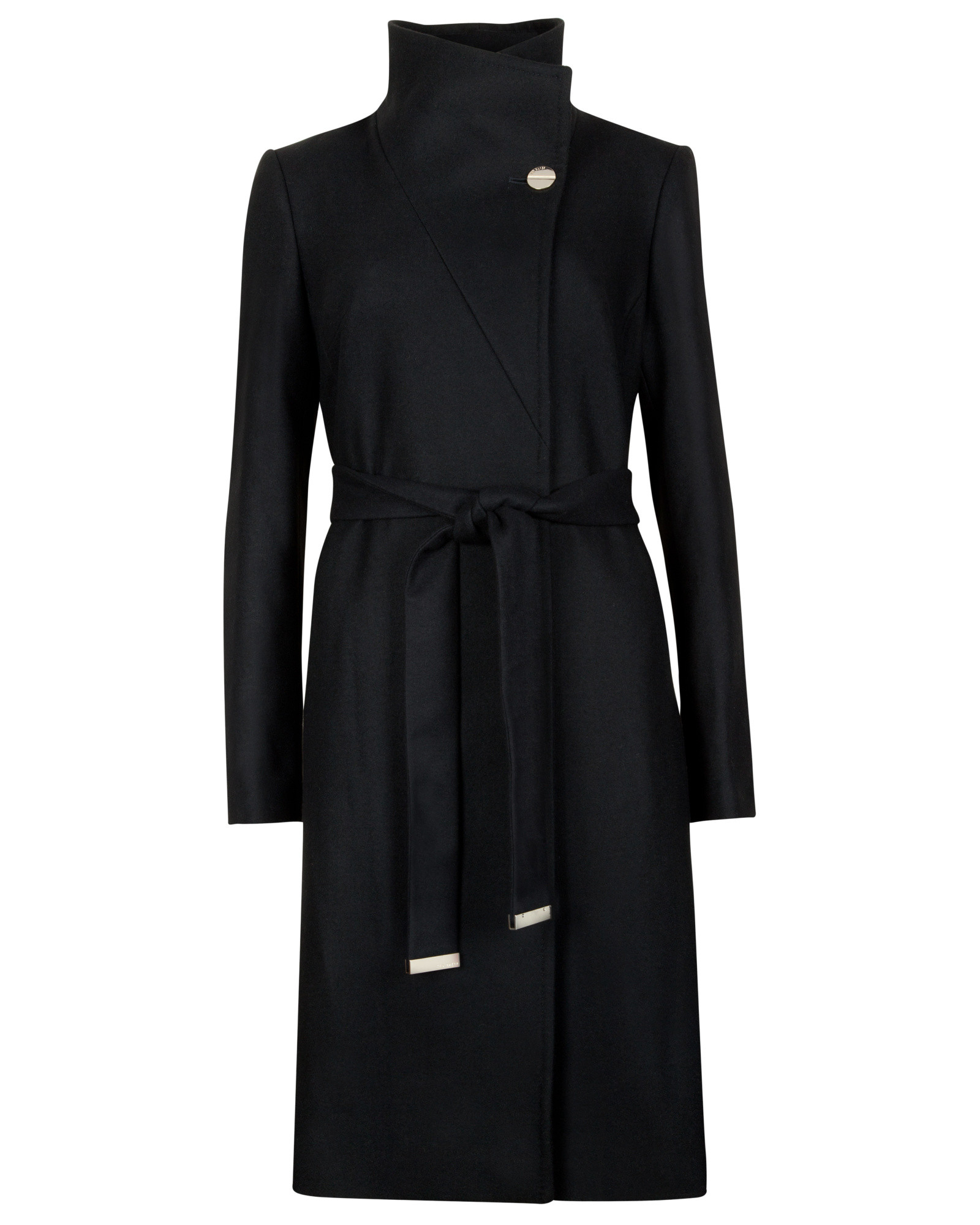 Lyst - Ted Baker Nevia Belted Wrap Coat in Black