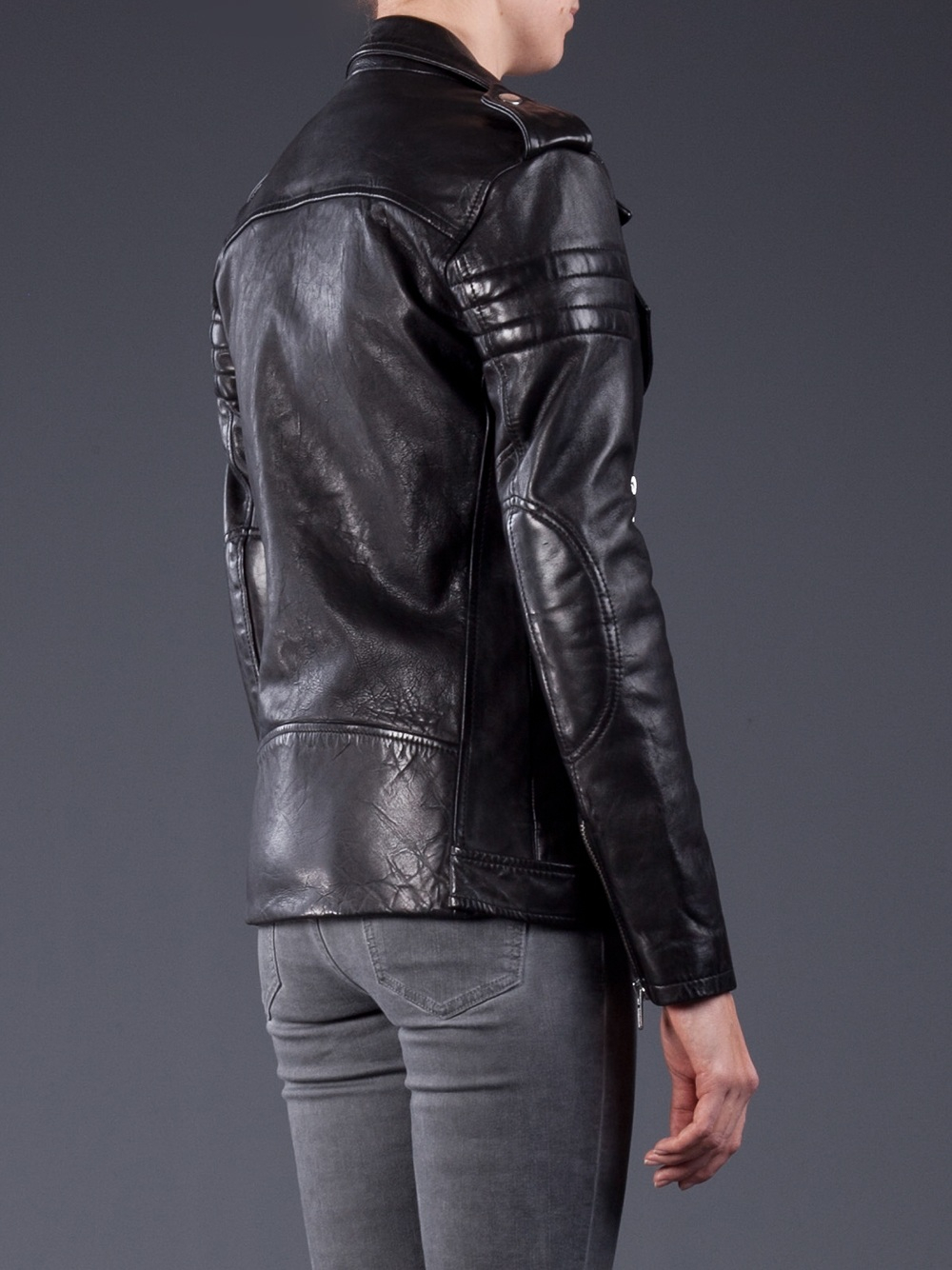 Blk dnm Leather Motorcycle Jacket in Black | Lyst