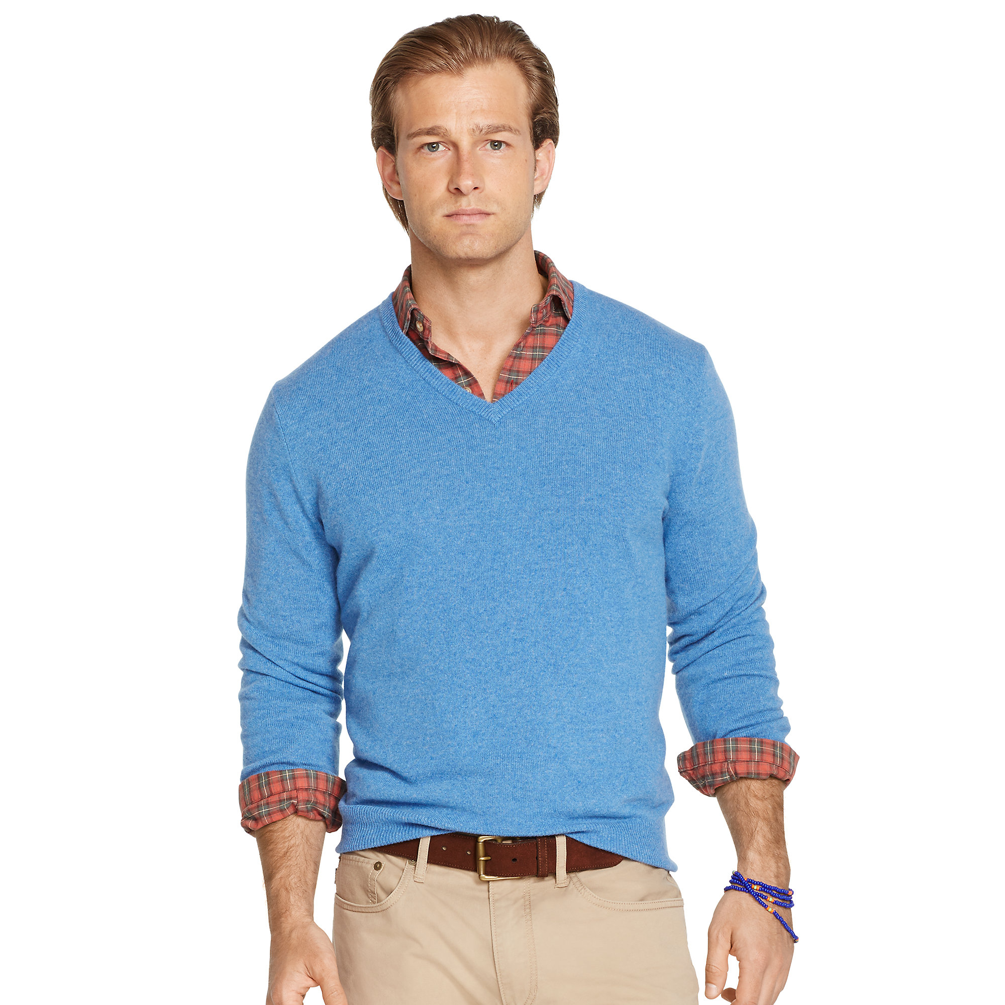 Polo ralph lauren Cashmere V-neck Sweater in Blue for Men (Caribbean ...