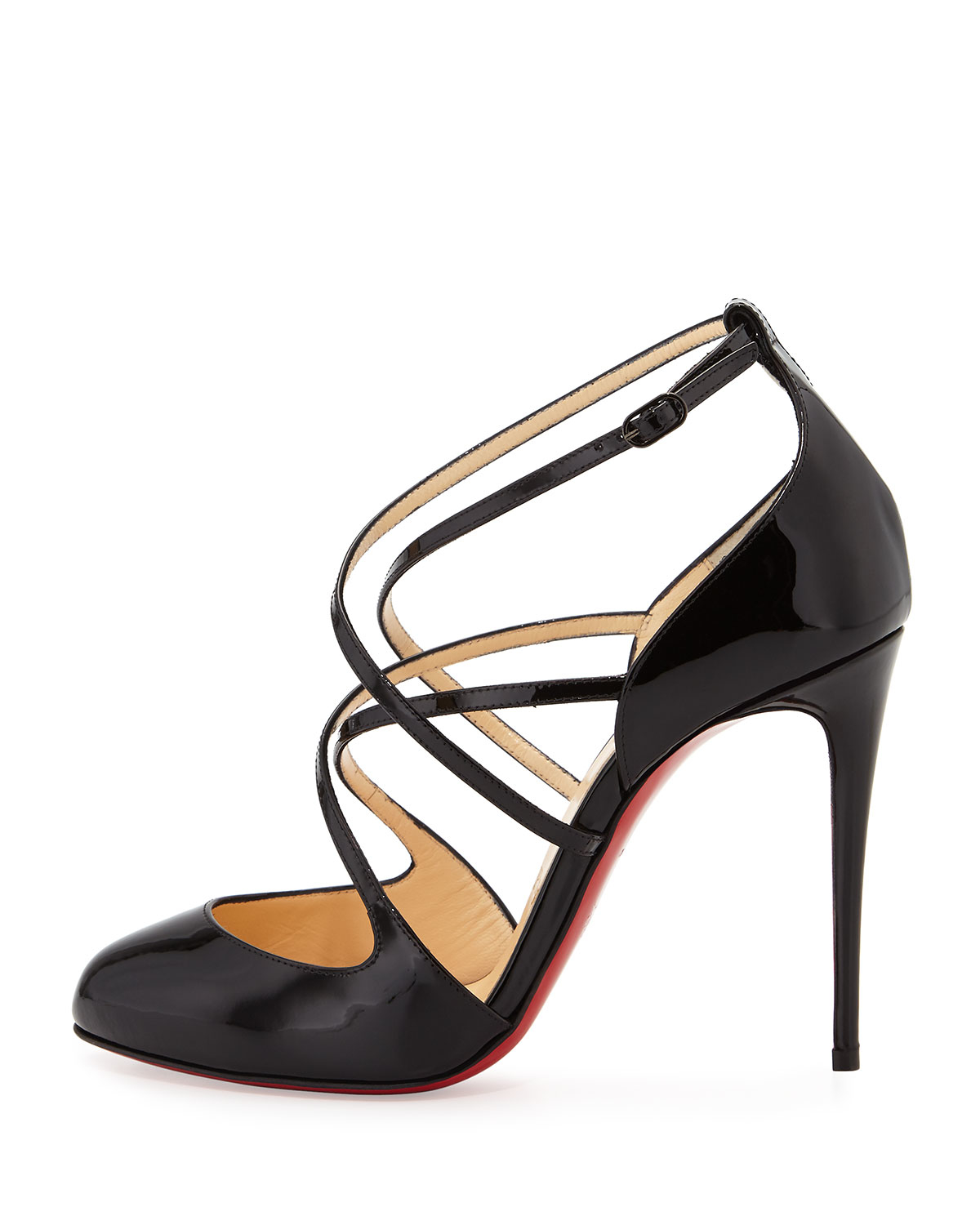 Christian louboutin Soustelissimo Patent-Leather Pumps in Black | Lyst
