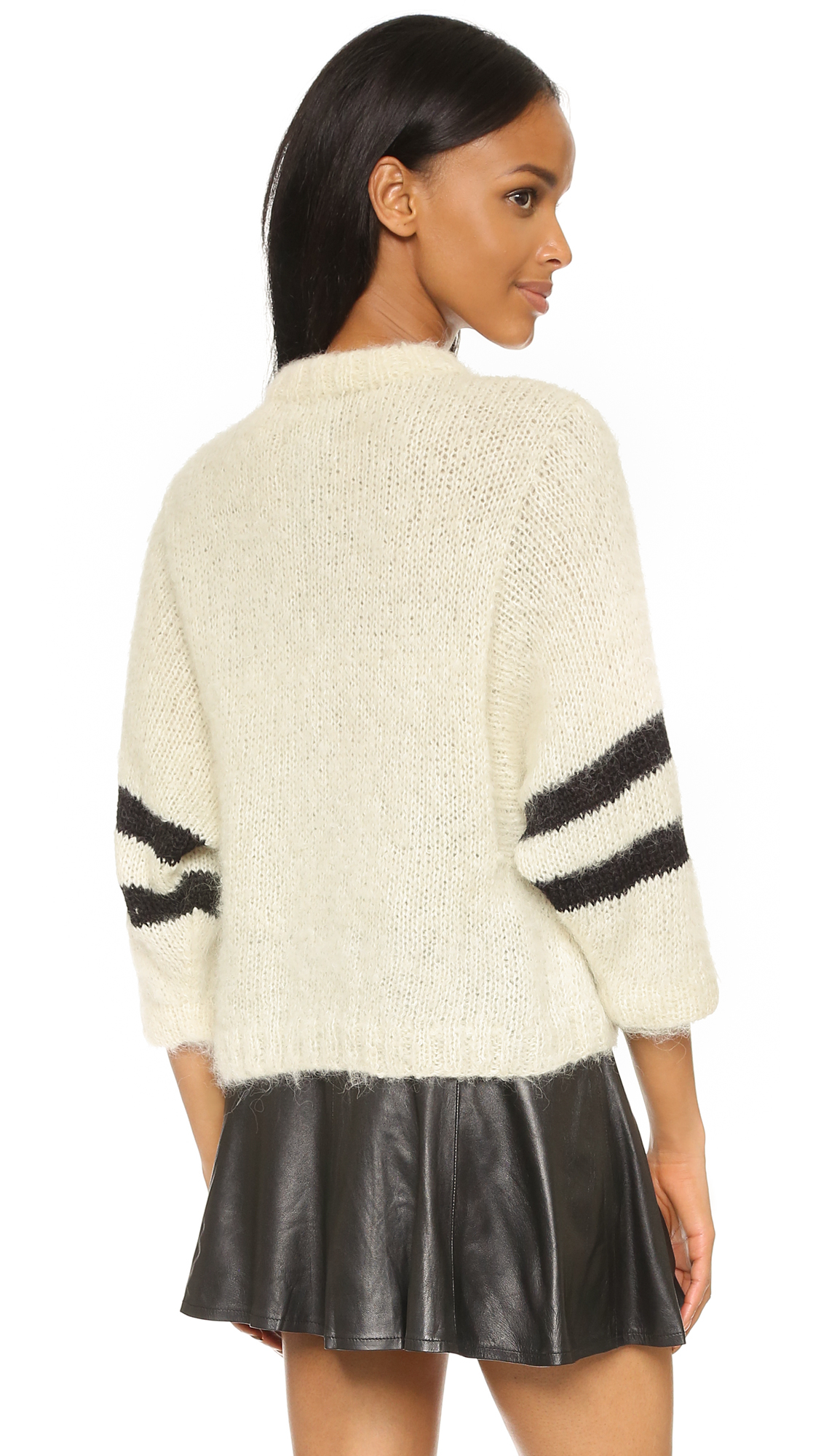 Download Smythe Varsity Sweater - Ivory W/black in Beige (Ivory w ...