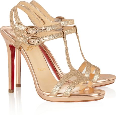Christian Louboutin Double Tutti 120 Glitter-Finished Leather Sandals ...