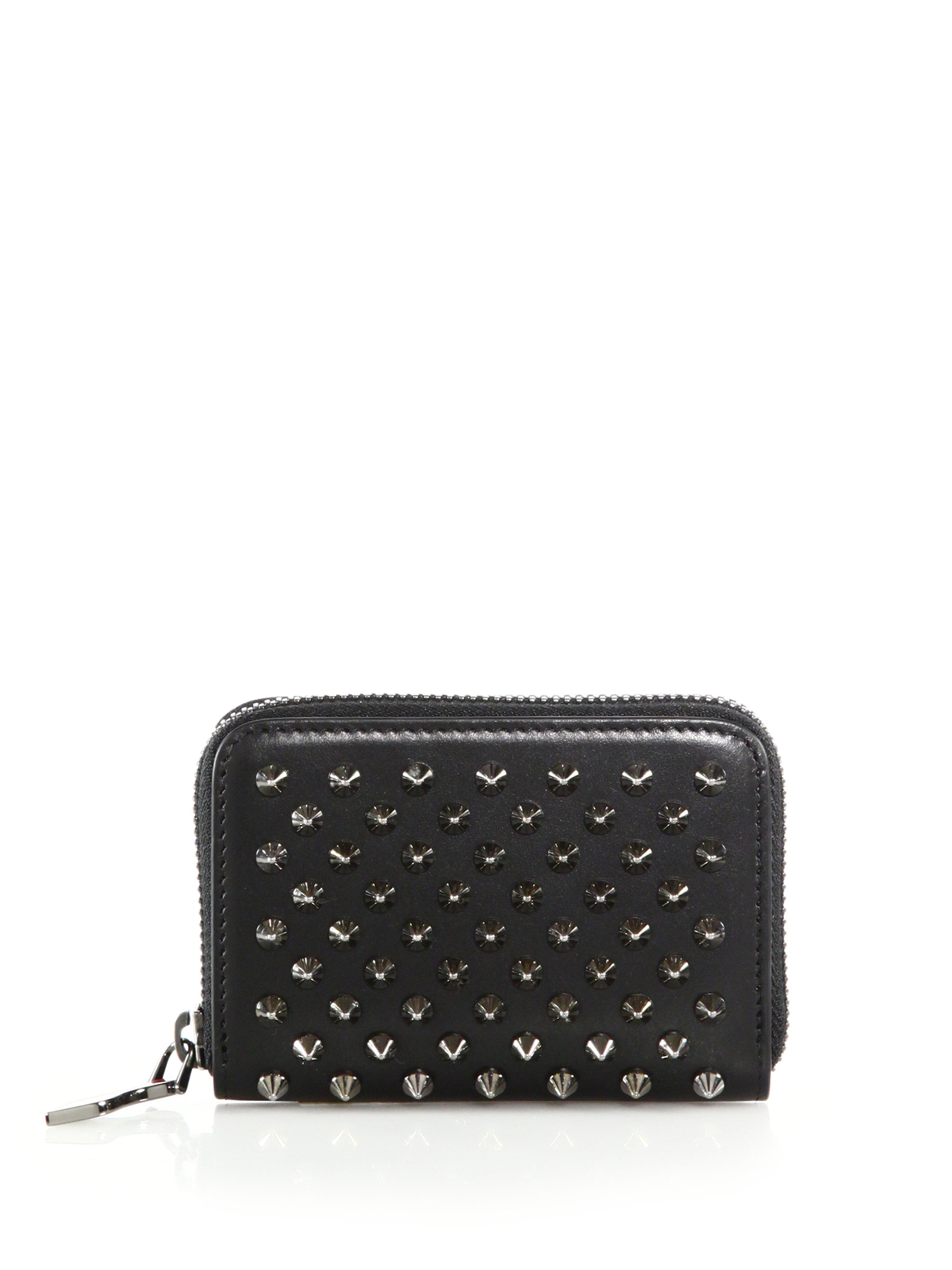 Christian louboutin Panettone Spiked Coin Purse in Black | Lyst