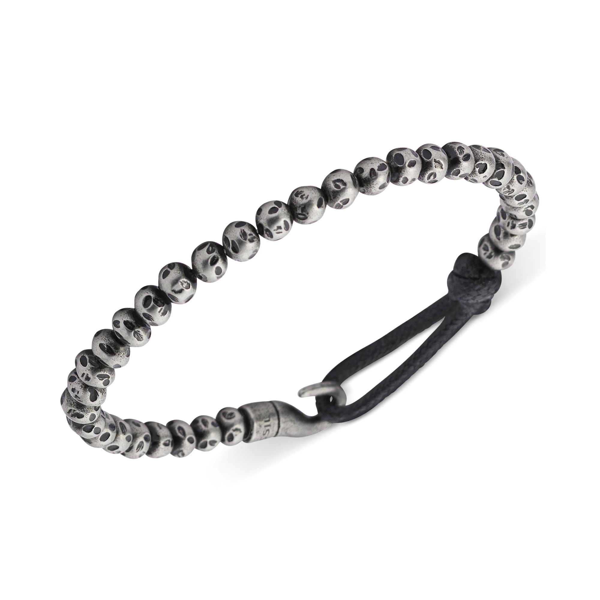 Lyst Fossil Mens Stainless Steel Bead And Bungee Hook Bracelet In Gallery