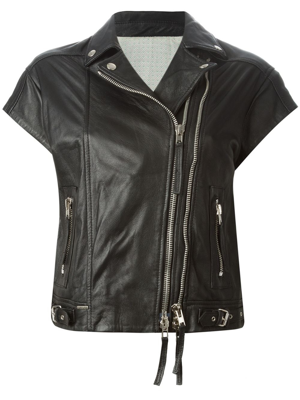 S.w.o.r.d Short Sleeve Biker Jacket in Black Lyst
