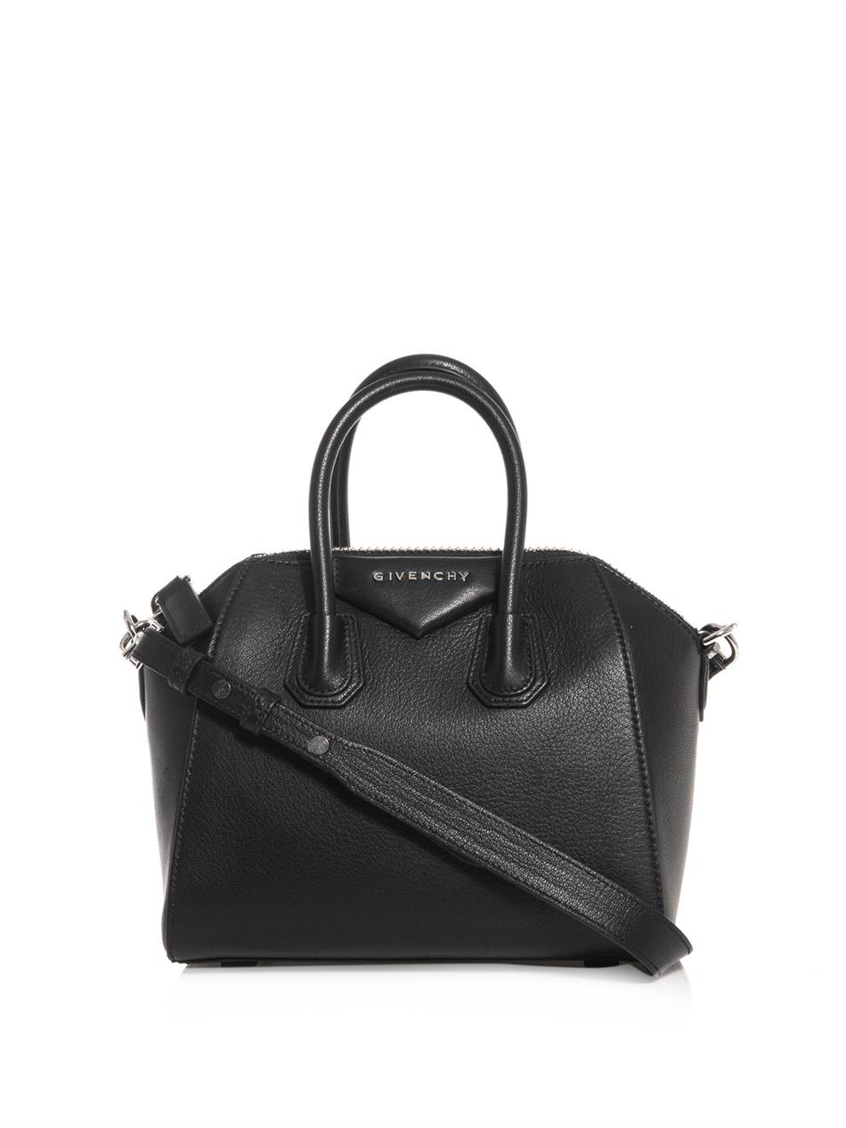 Givenchy Antigona Mini Leather Crossbody Bag in Black | Lyst
