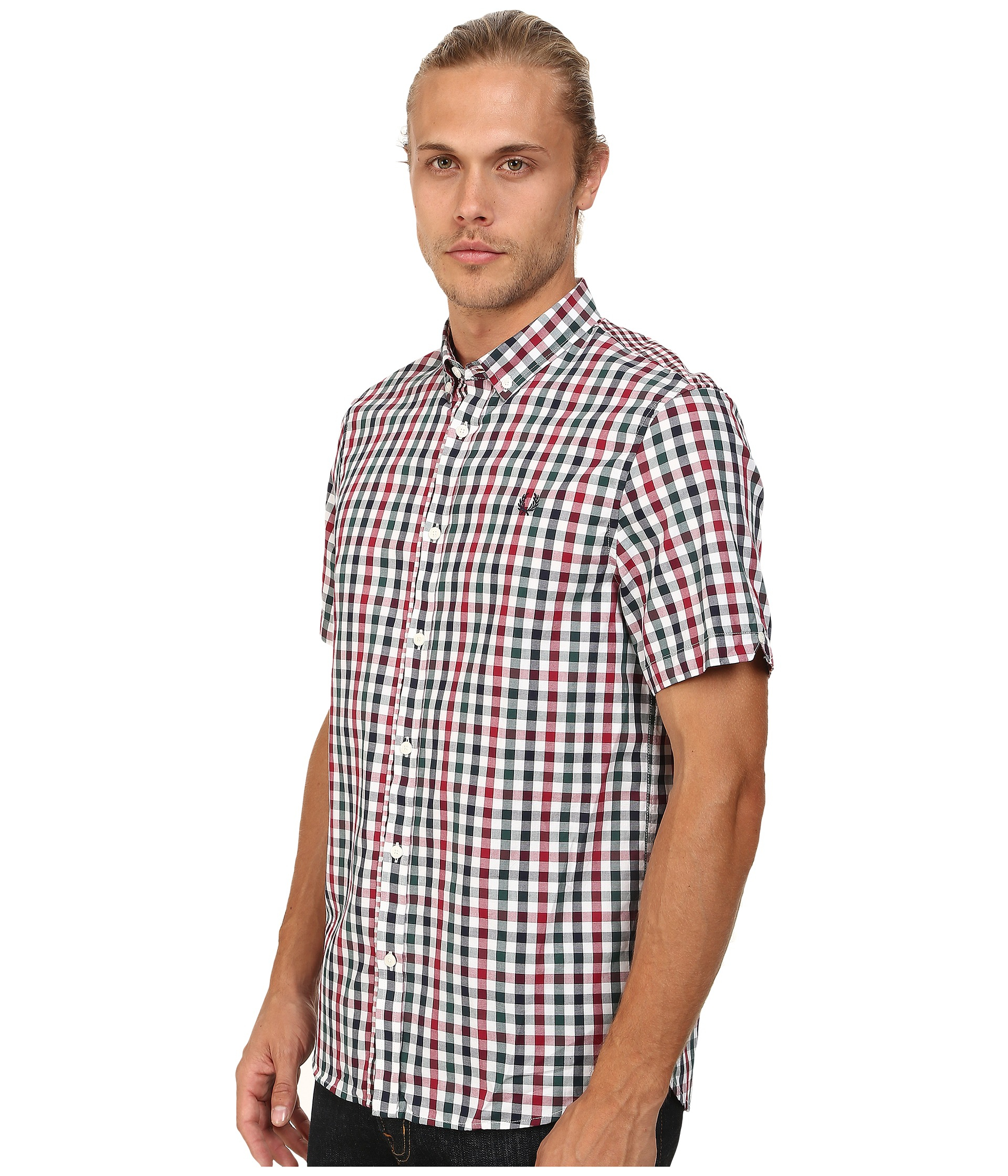 Fred perry Three Colour Gingham Shirt in Red for Men | Lyst