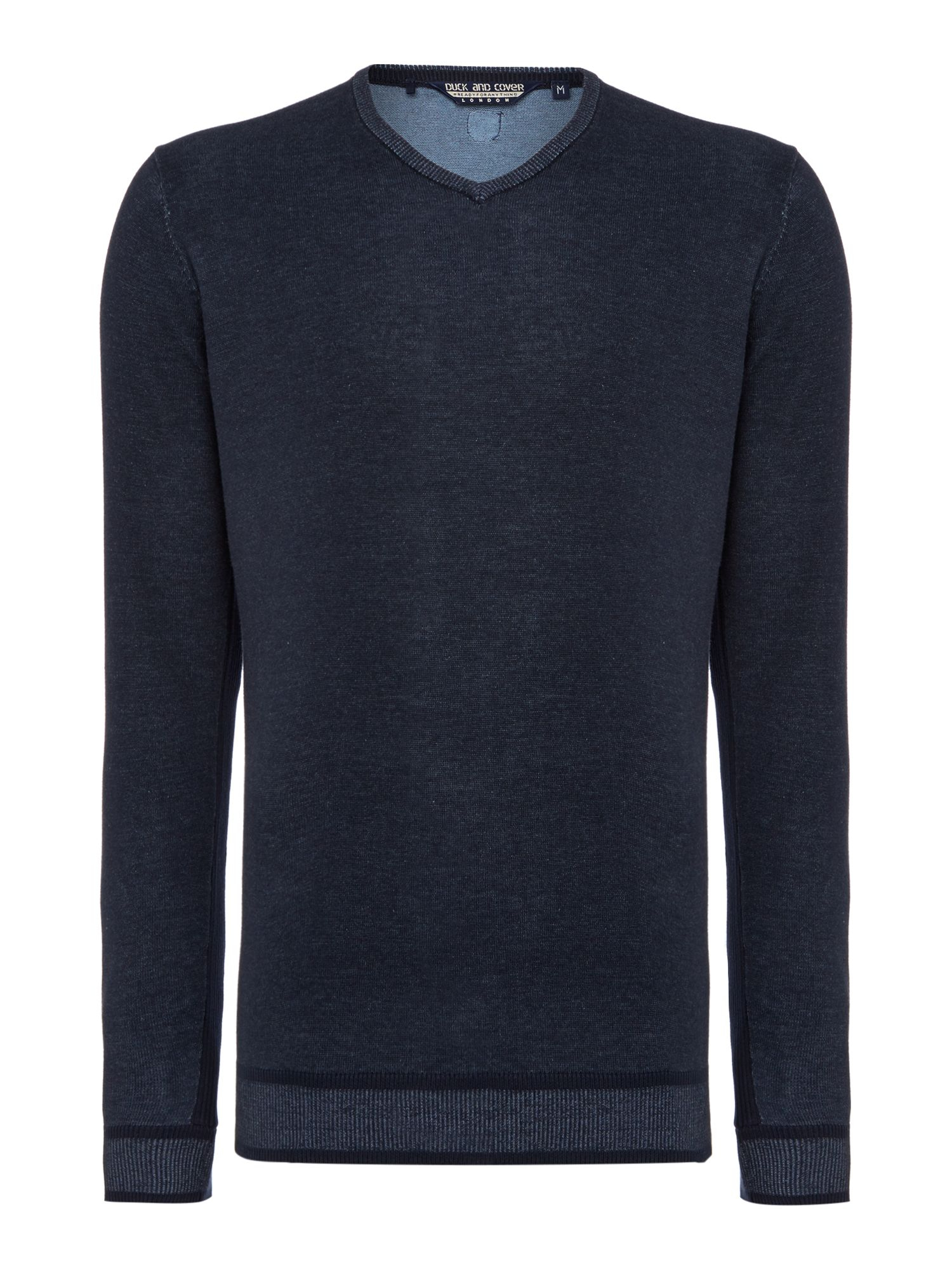 Duck and cover Plain V Neck Pull Over Jumper in Blue for Men (Navy) | Lyst