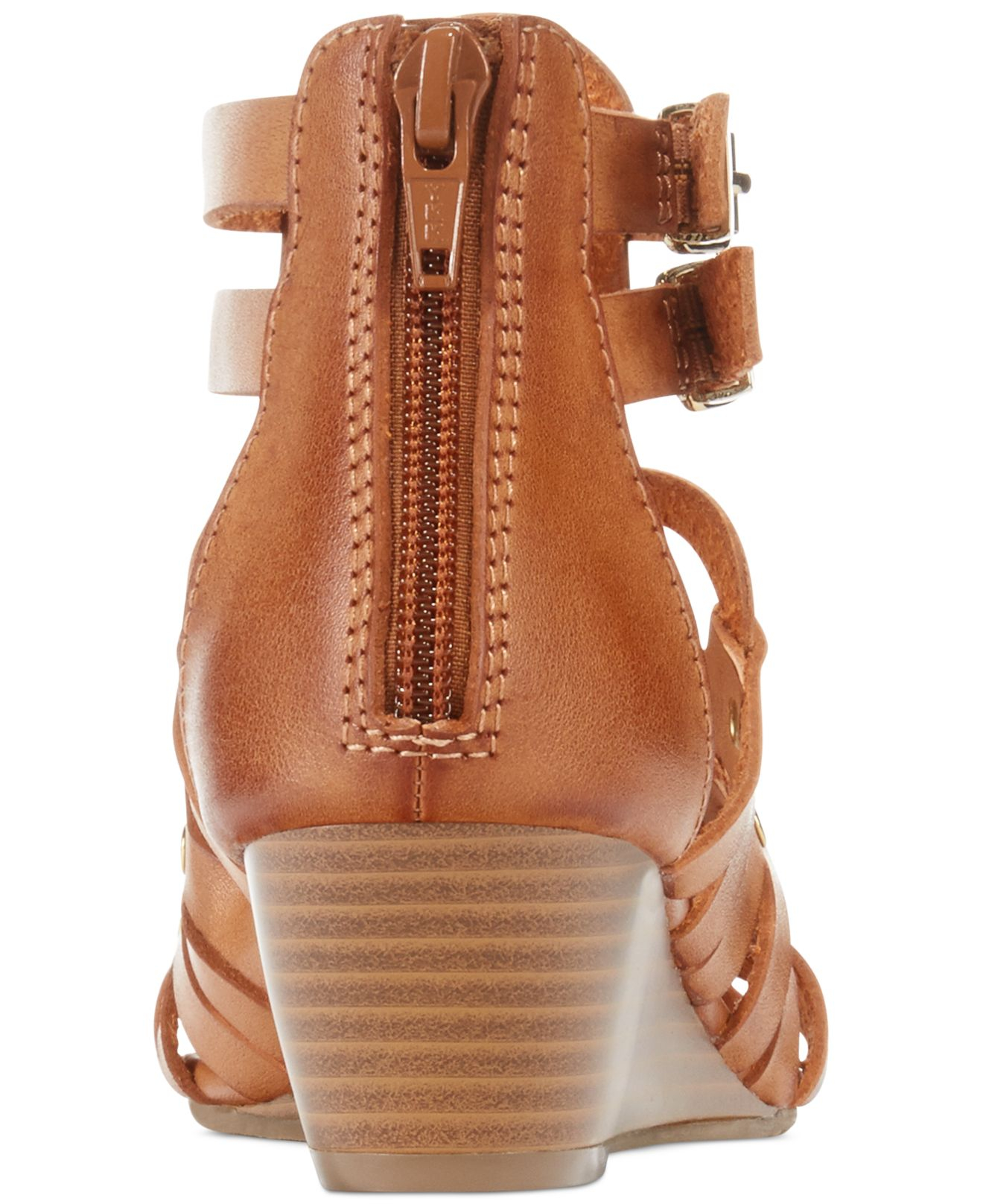 Lyst - Report Midori Caged Gladiator Wedge Sandals in Brown