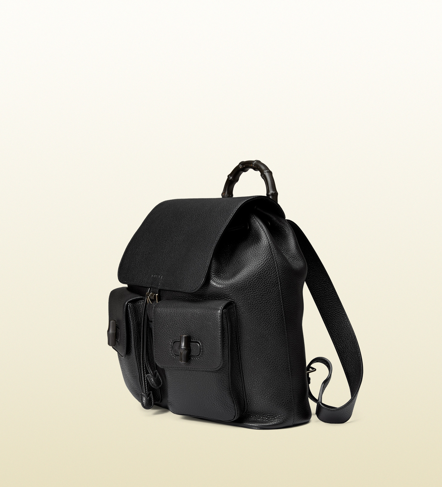 Gucci Leather Backpack With Bamboo Details in Black for Men (bamboo) | Lyst