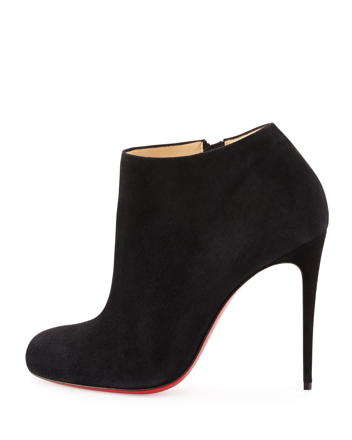 Christian louboutin Bellissima Suede Red Sole Bootie in Black | Lyst