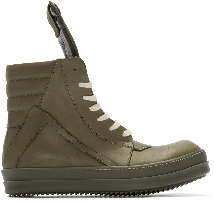 Lyst - Rick Owens Green Geobasket High-top Sneakers in Green for Men