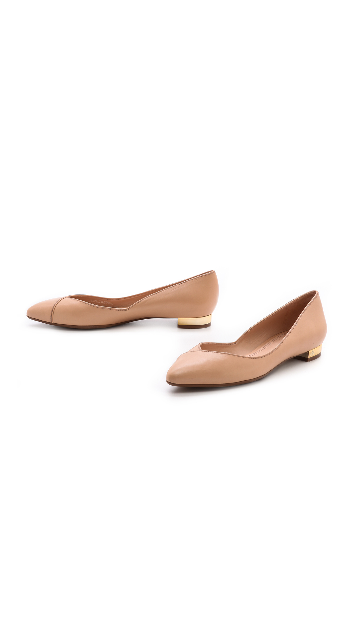 brown leather tory burch flats