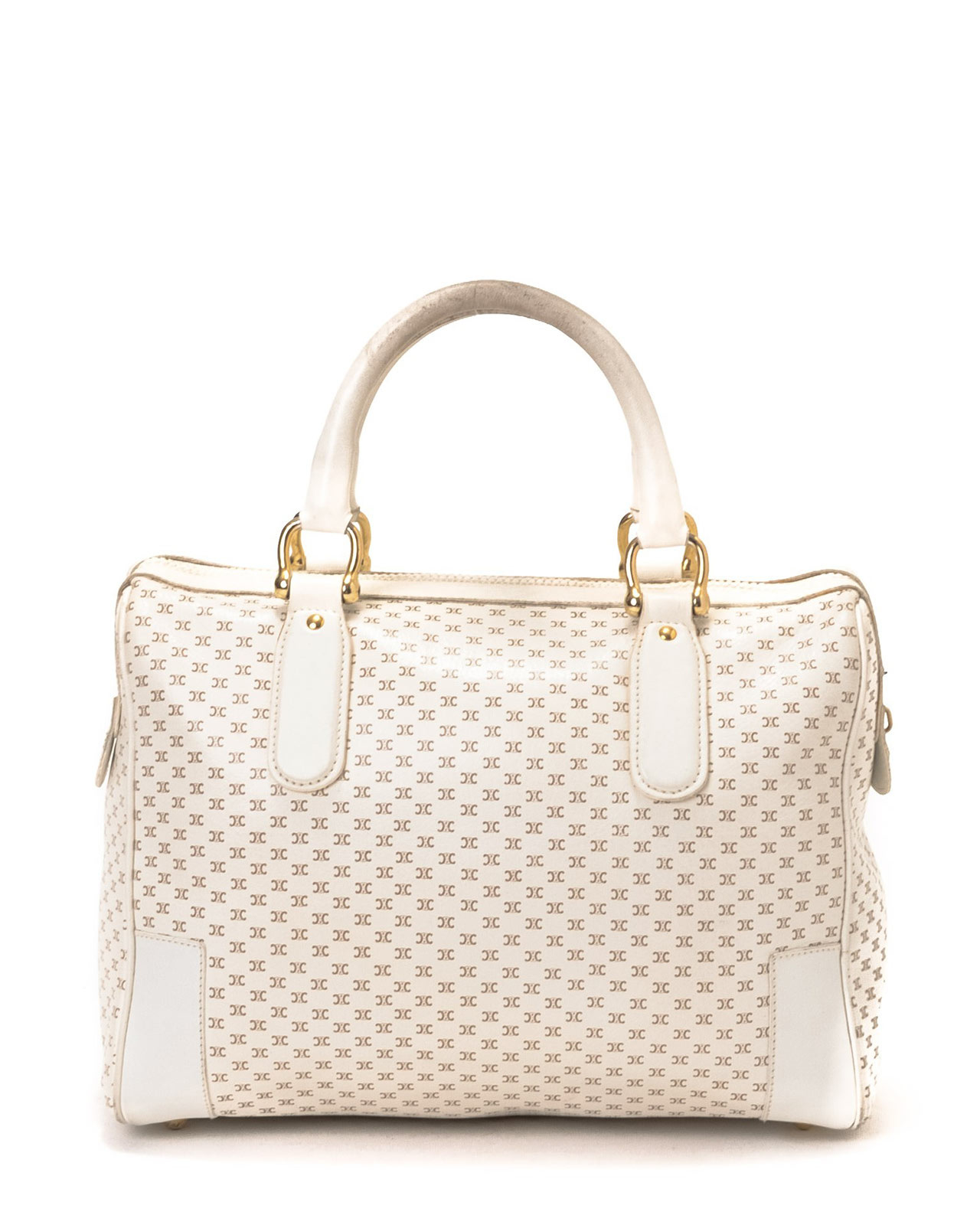 Céline Boston Bag in White | Lyst