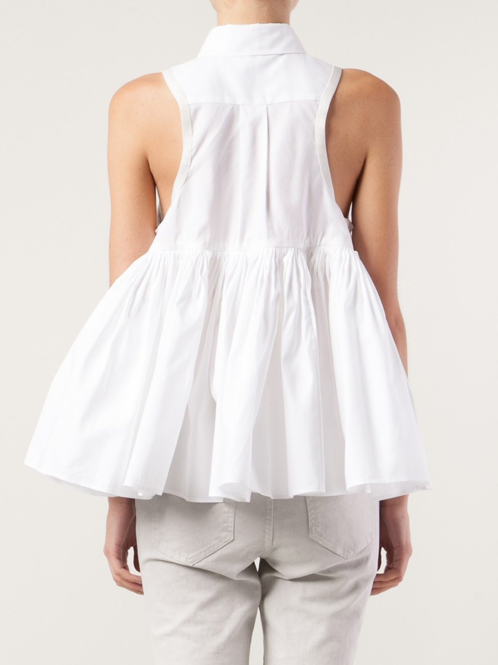 pleated white top