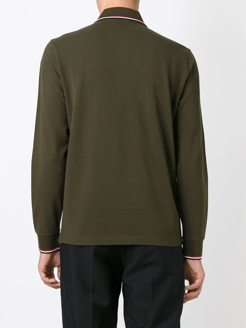 moncler long sleeve polo green moncler long sleeve polo green