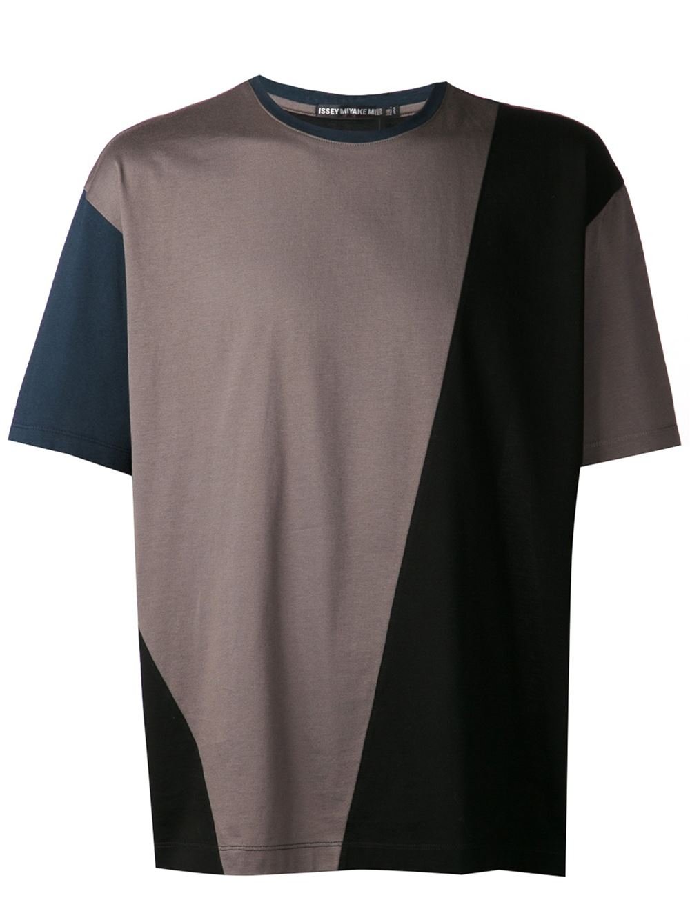 Issey Miyake Men Colour Block T-Shirt in Gray for Men (grey) | Lyst