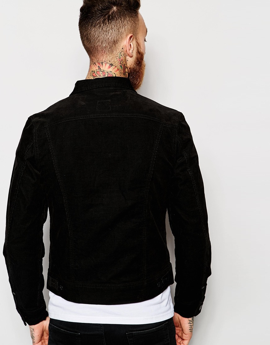Lee Jeans Denim Jacket Rider Slim Fit Stretch Fine Cord in Black for ...
