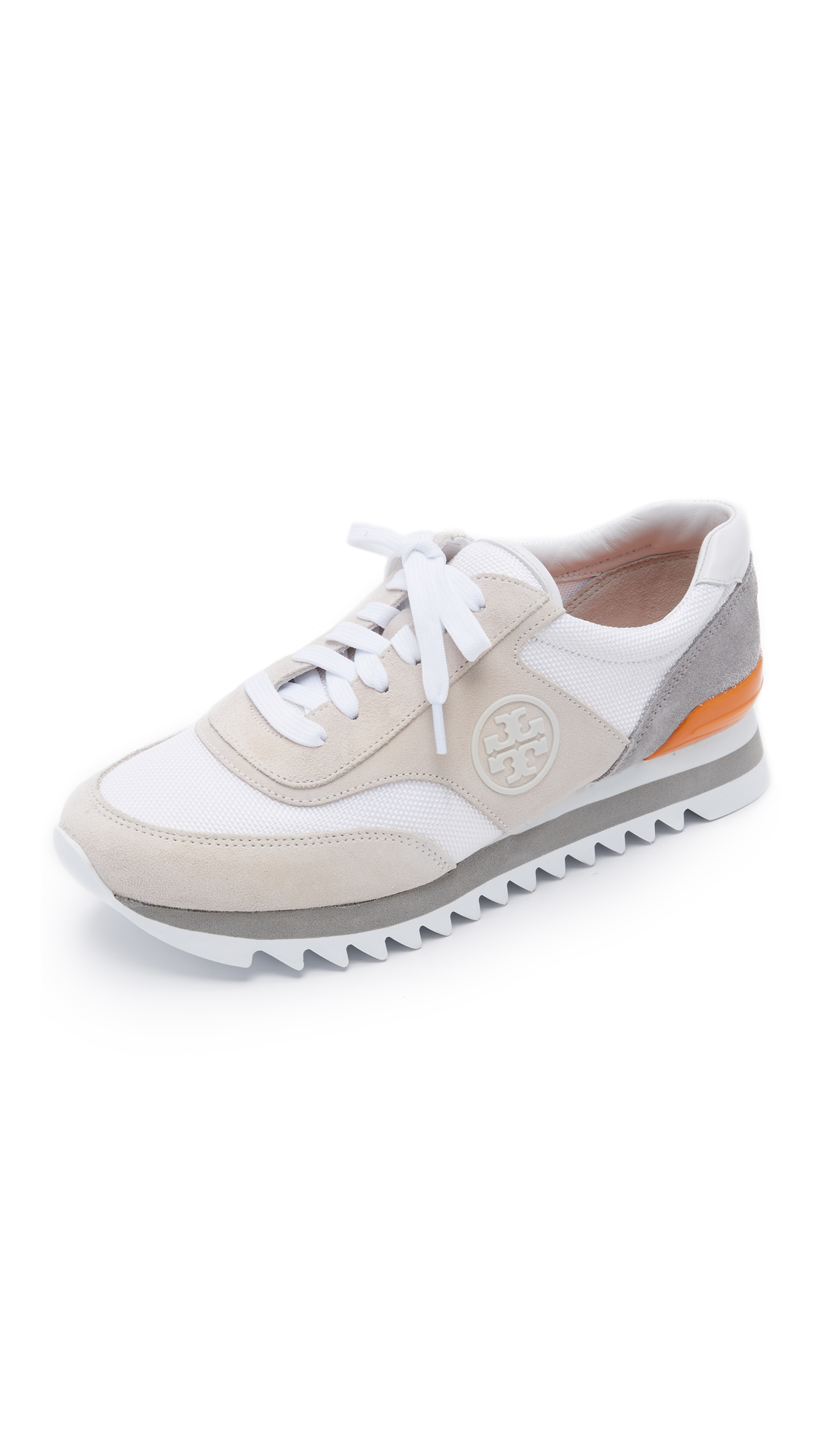Lyst - Tory Burch Sawtooth Logo Trainer Sneakers in White