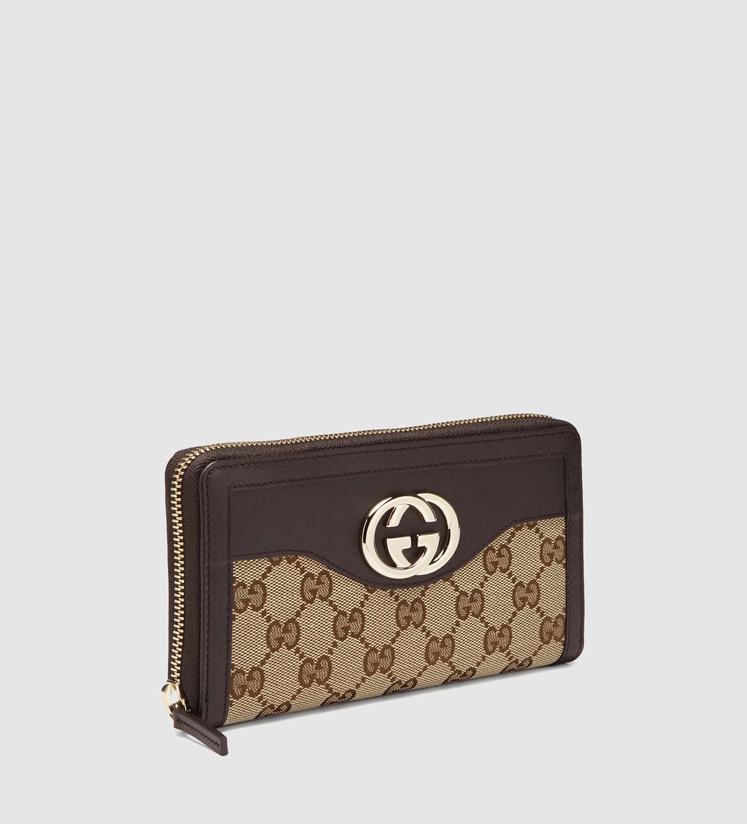 Lyst - Gucci Sukey Original Gg Canvas Zip Around Wallet in Brown