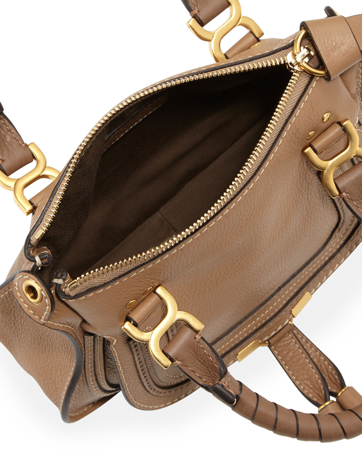 Chlo Marcie Mini Shoulder Bag in Brown (NUT) | Lyst  