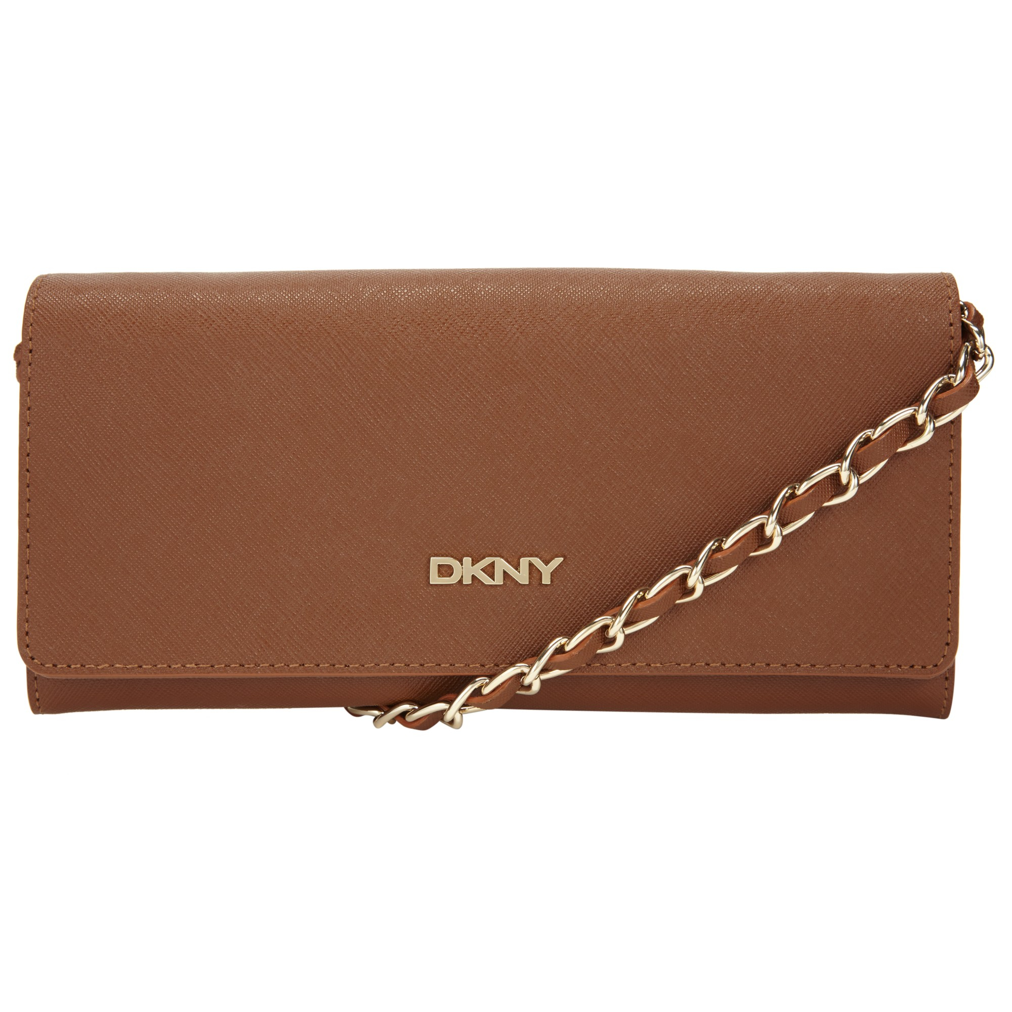 Dkny Bryant Park Saffiano Leather Clutch Bag in Brown | Lyst